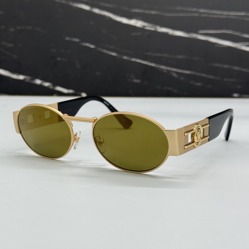 New Versace Ve2264 10025a Gold Women Sunglasses Ve2264 1002/5a